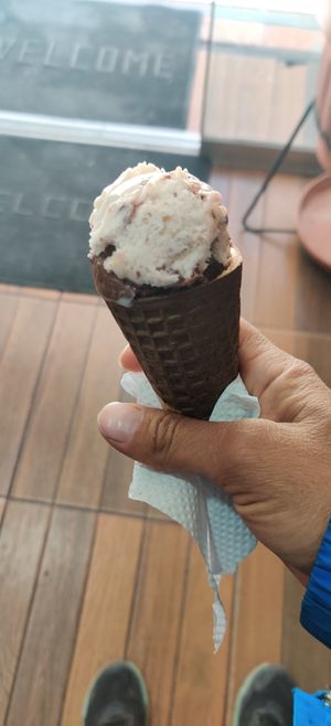 Icecream cornet at Loving Hut - Titikaka in Puno