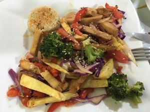 saltado peruano at Loving Hut - Titikaka in Puno