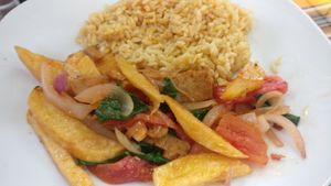 Saltado seitan at Loving Hut - Titikaka in Puno