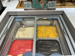 Vegan frozen dessert options (except honey lemon sorbet) at Fruitful Food 果然匯 in Taipei
