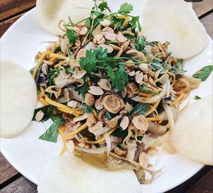 Banana leaf salad at Muro Organic Vegan Restaurant in Nha Trang