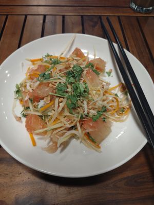 Pomelo Salad was incredible. Surprised me how good it was at Muro Organic Vegan Restaurant in Nha Trang