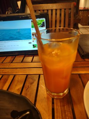 Fresh organic OJ. at Muro Organic Vegan Restaurant in Nha Trang