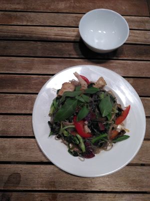 Fried noodels mixed at Muro Organic Vegan Restaurant in Nha Trang