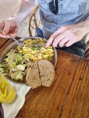 Scrambled tofu at Cafe Osa Goa in Morjim