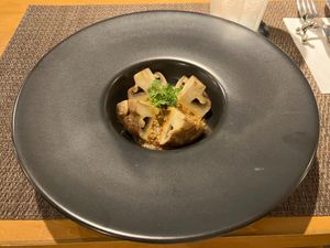 Mushroom confit with mustard sauce at MUSHROOM TOKYO in Tokyo