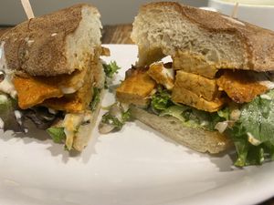 Buffalo Tempeh Sandwich  at The Roost in Northampton