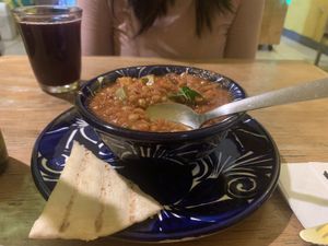 Sopa de lentejas   at Habibti Falafel in Guanajuato