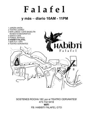 map at Habibti Falafel in Guanajuato