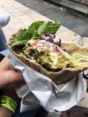 Falafel wrap  at Habibti Falafel in Guanajuato