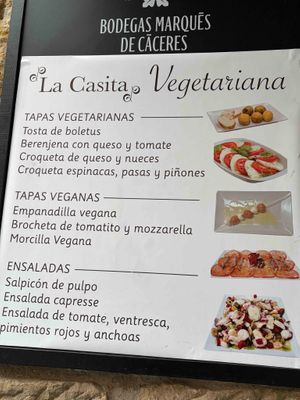 menu as of April 2026 at La Casita Meson-Bar in Logrono