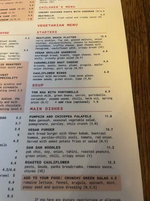 Part of menu   at F-hoone in Tallinn