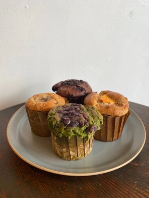 Vegan muffins at Fonte in Tokyo