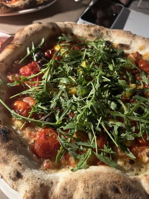 Vegetables Pizza with rocket   at Palazzo Petrucci Pizzeria in Naples