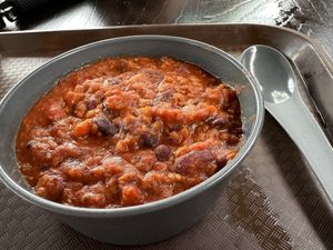 Vegan chili  at Disneyland - Last Chance Cafe in Chessy