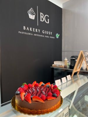 Cheescake chocolate and strawberry  at Bakery Giusy in Gran Canaria