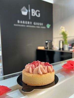 Crostata with pink chocolate strawberry  at Bakery Giusy in Gran Canaria