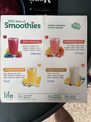 Smoothie menu  at Bakery Giusy in Gran Canaria