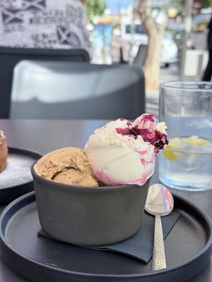 Ice creams: turrón, amarena and coffee!  at Bakery Giusy in Gran Canaria