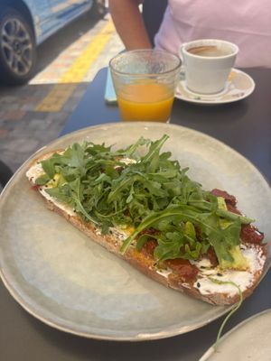 Avocado tostada  at Bakery Giusy in Gran Canaria