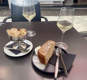 Banana bread and banana caramel ice cream 💚  at Bakery Giusy in Gran Canaria