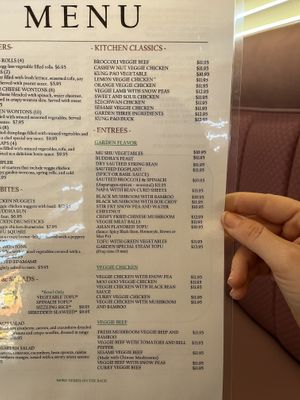 Part of front of menu (cut off left side)  at Garden Wok in Tarzana