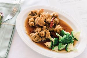 Orange chicken with broccoli  at Garden Wok in Tarzana