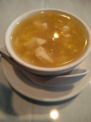 Tofu corn soup at Garden Wok in Tarzana