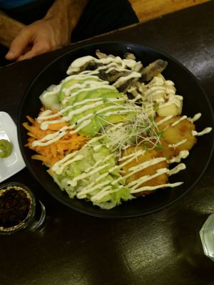 Sushi bowl at Kure Juice Bar in Apia
