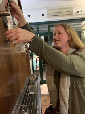 Pouring cider!!!   at La Sidreria in Milan