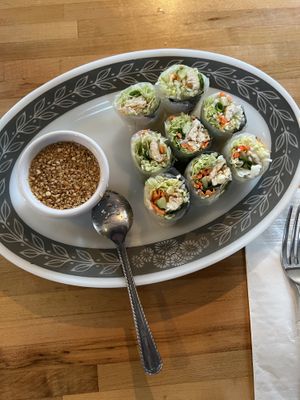 Fresh rolls with peanut sauce  at Mama D in Bangor