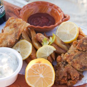 Fish-less & Chips  at Umi Vegan  in Playa Del Carmen