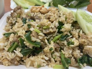 Fried Rice ( Khao Pad Pla Kem) at Sutunthip Vegetarian Food in Bangkok