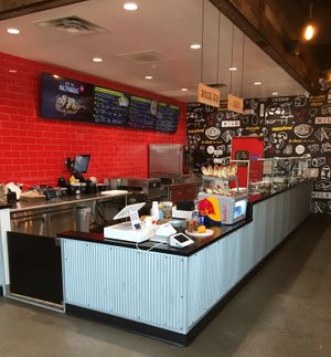 Ordering counter at I Heart Mac & Cheese in Woodbury