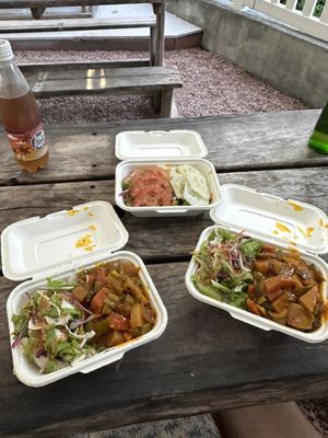Curry and mixed salad  at Rey & Josh Cafe in La Digue
