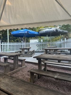 Outsite Seating Area  at Rey & Josh Cafe in La Digue