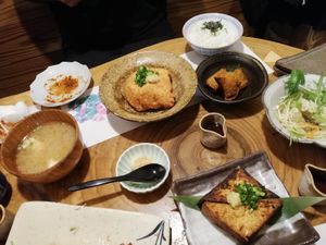 Part of the set meals, all vegan including few changes from their printed menu to accommodate  at Koushi 紅絲 in Nara