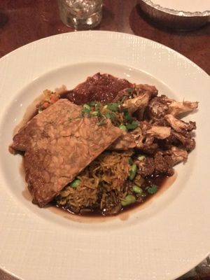 Seitan filet dinner was amazing. Some awesome flavors in there I’ve never had before.  at New World Bistro Bar in Albany