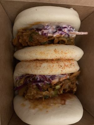 BBQ jackfruit bao buns  at Rayu Pan Asian in Tamworth