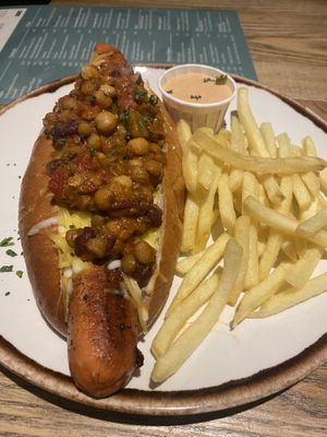 Chilli dog   at Brass Monkey Leith in Edinburgh