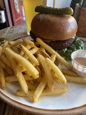 Spicy burger   at Brass Monkey Leith in Edinburgh