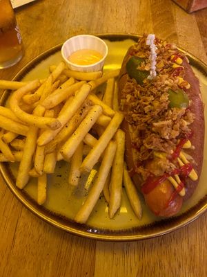 Dog in bad light  at Brass Monkey Leith in Edinburgh