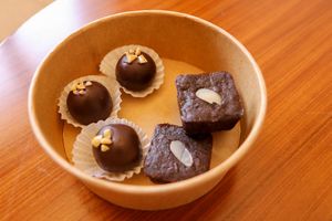 peanut balls & almond bars at Sprout in Muscat