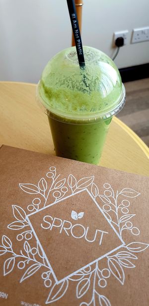 Green machine smoothie at Sprout in Muscat