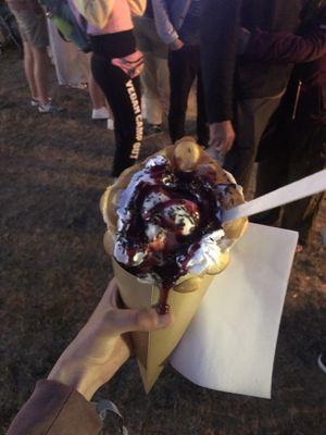 Bubble waffle (£8).  at Lick in Bakewell