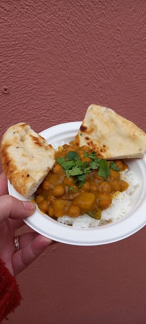 Chick pea curry  at Roots Cafe in Perranporth