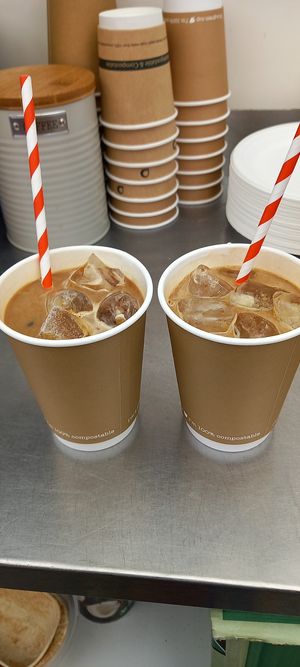 Iced Coffee at Roots Cafe in Perranporth