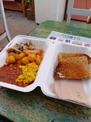  at Roots Cafe in Perranporth