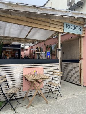   at Roots Cafe in Perranporth