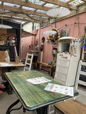   at Roots Cafe in Perranporth